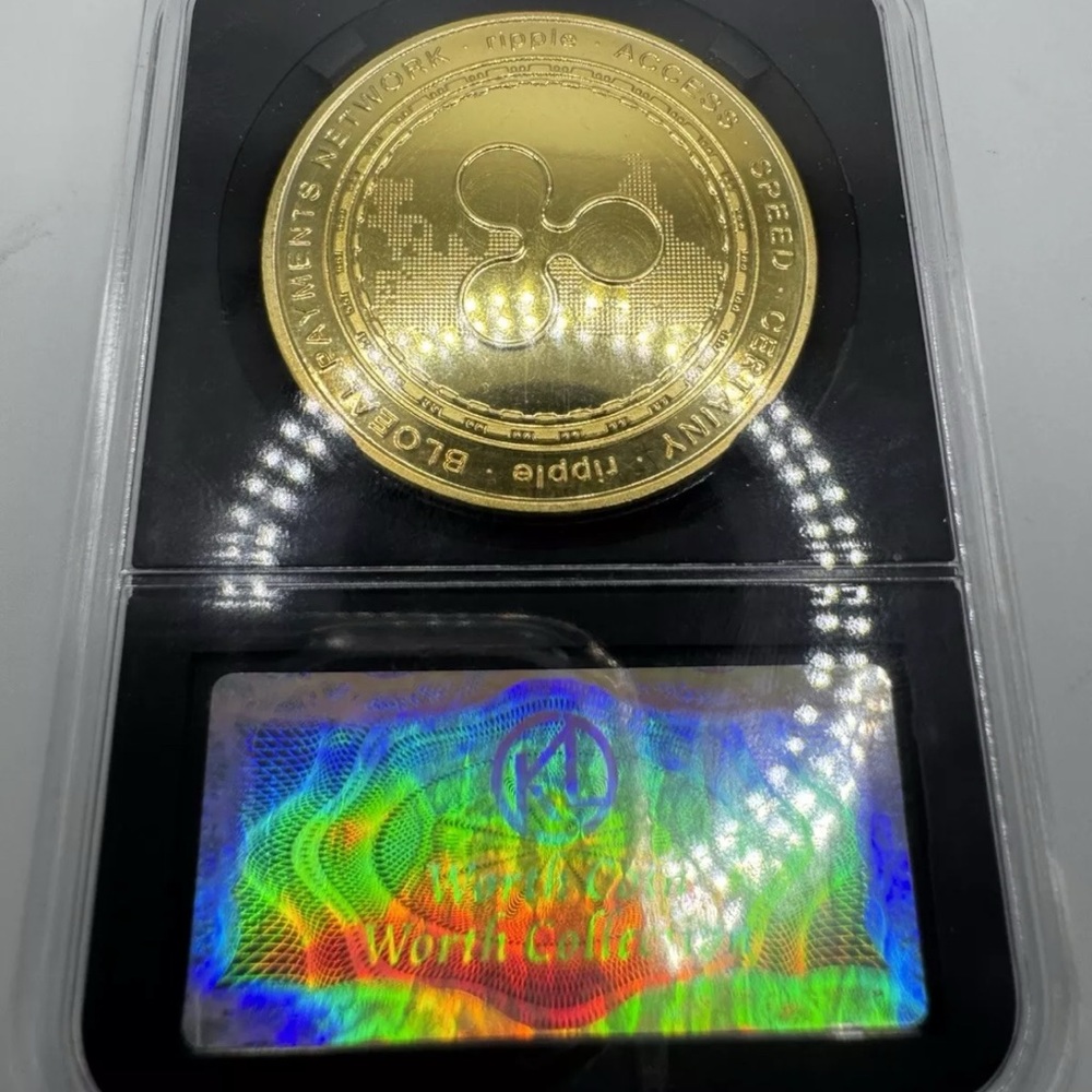 Gold Color Ripple Commemorative Coin - Picture 8 of 12